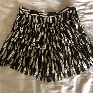 Feathered Print Short Skirt